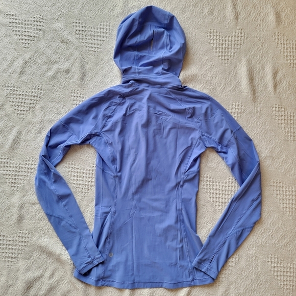 Lululemon Runbeam Long Sleeve UPF Ponytail Athletic Running Hoodie- Lilac Blue - Picture 4 of 12